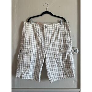 NWT Levis Mens Ace Cargo Twill Plaid Shorts Size W 38